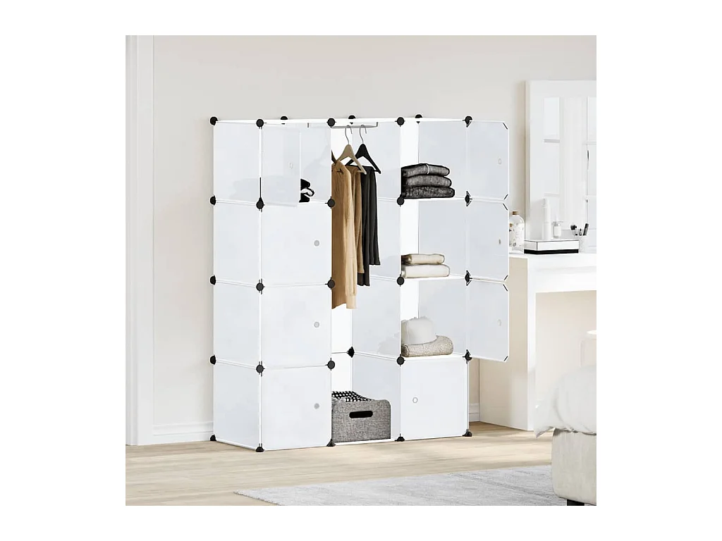 Armoire modulaire 9 compartiments 109x36,5x143 cm blanc