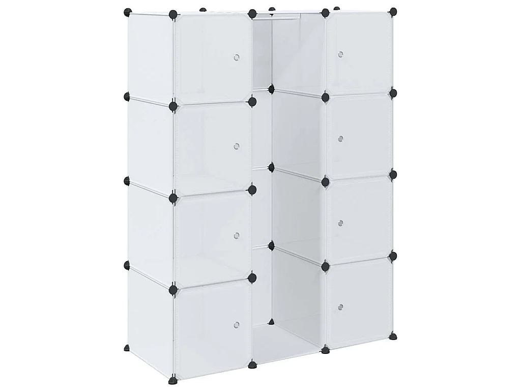 Modularer Schrank mit 9 Fächern 109x36,5x143 cm Weiß