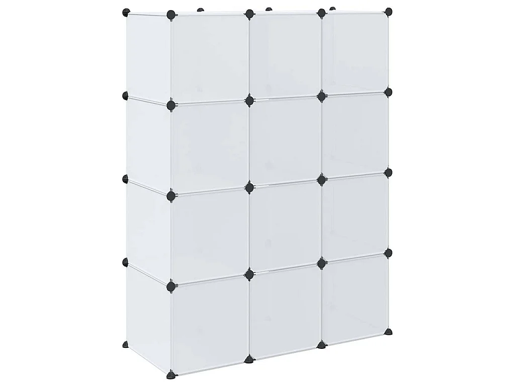 Modularer Schrank mit 9 Fächern 109x36,5x143 cm Weiß