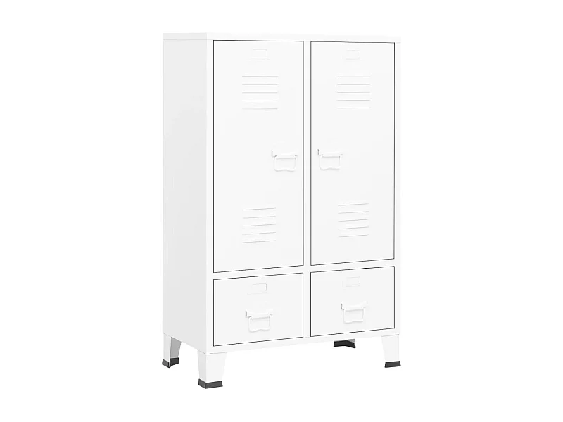 Armadio Industriale Bianco 67x35x107 cm in Acciaio