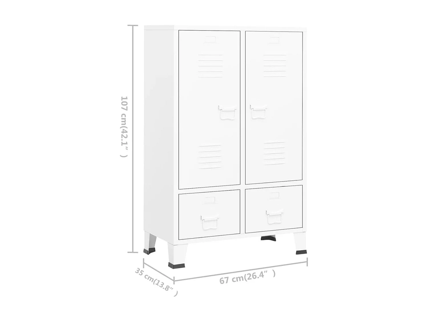 Garde-robe industrielle Blanc 67x35x107 cm Acier