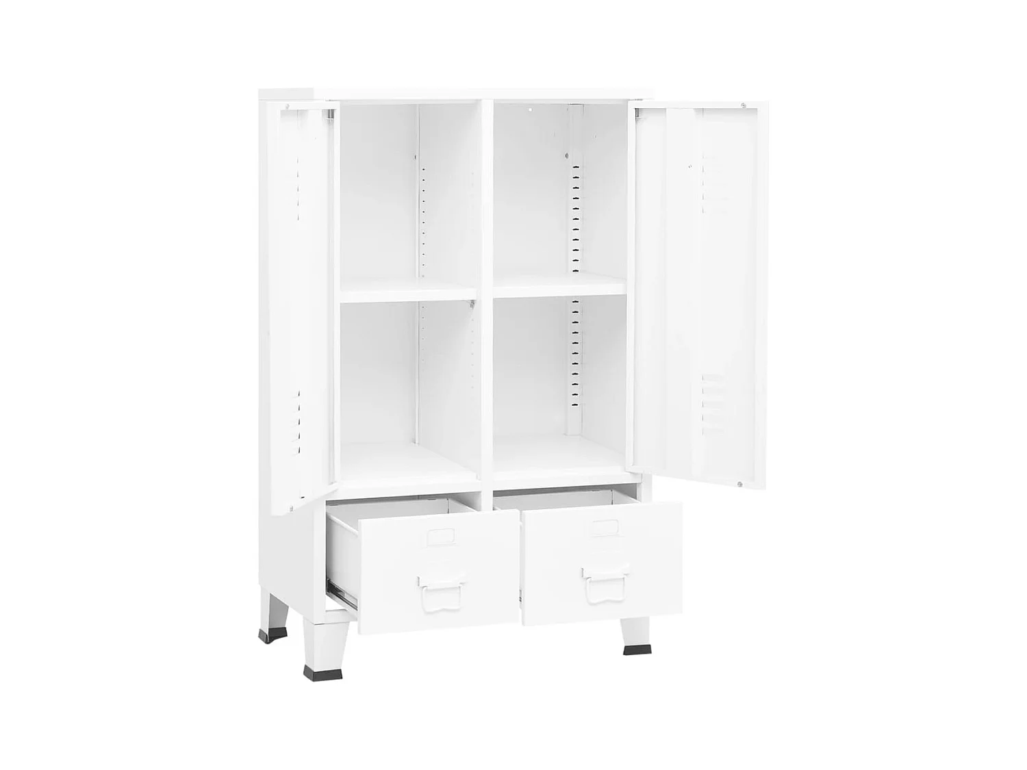 Kledingkast industrieel 67x35x107 cm staal wit