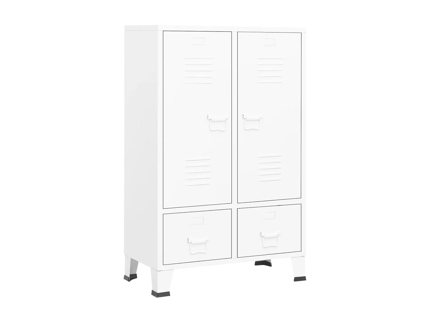 Kledingkast industrieel 67x35x107 cm staal wit