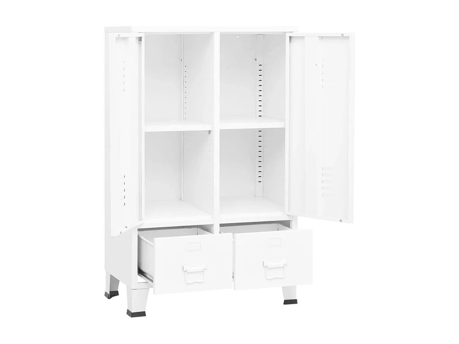 Kledingkast industrieel 67x35x107 cm staal wit