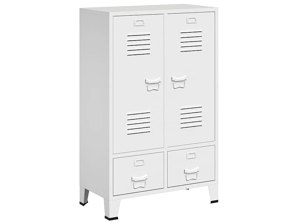 Kledingkast industrieel 67x35x107 cm staal wit