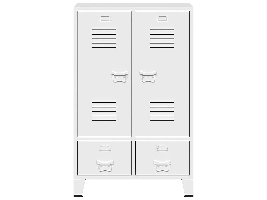 Kledingkast industrieel 67x35x107 cm staal wit