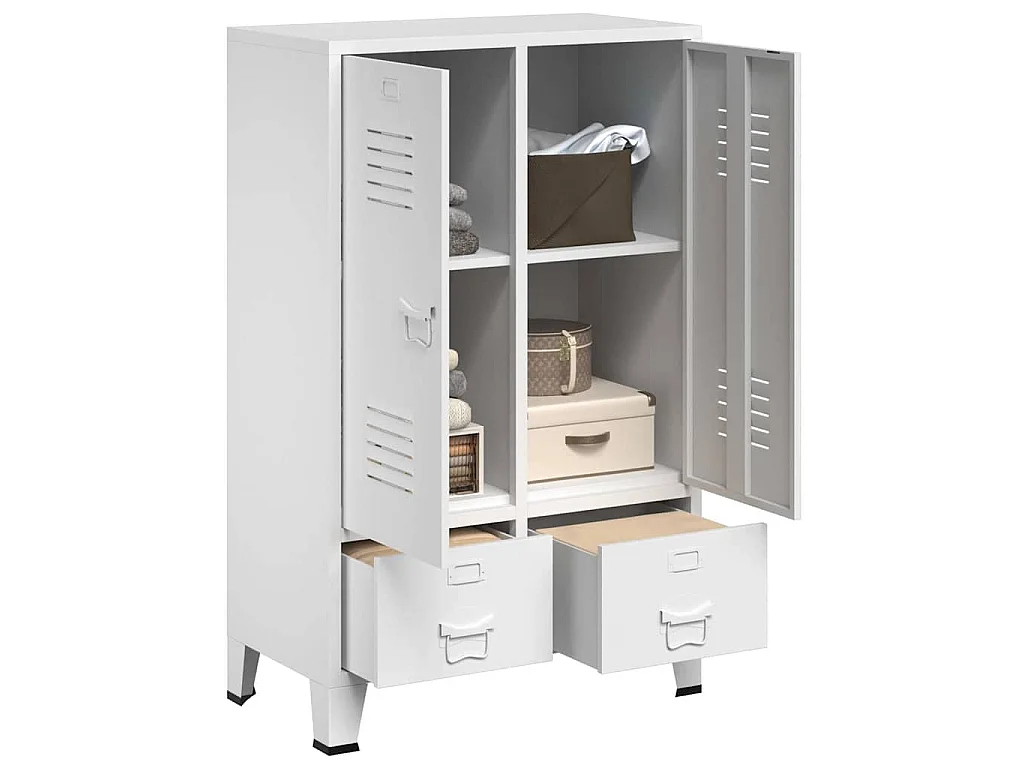 Garde-robe industrielle Blanc 67x35x107 cm Acier