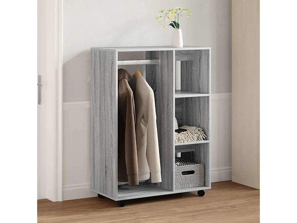 Armadio Grigio Sonoma 80x40x110 cm in Legno Multistrato