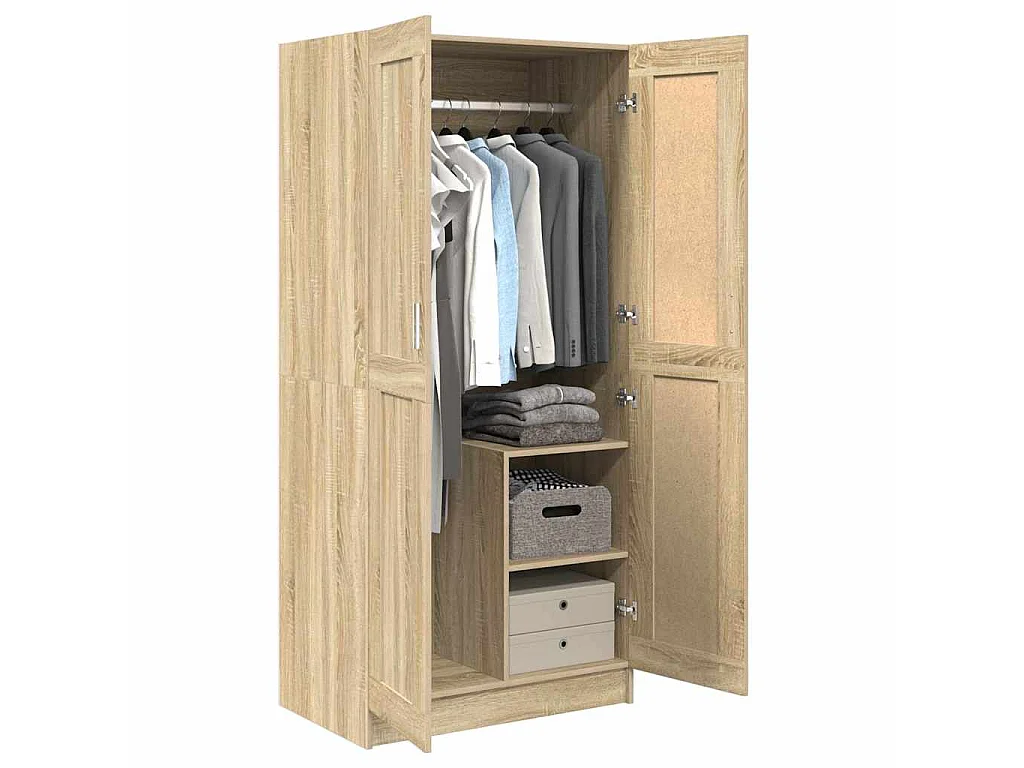 Armario de madera contrachapada color roble 82,5x51,5x180 cm