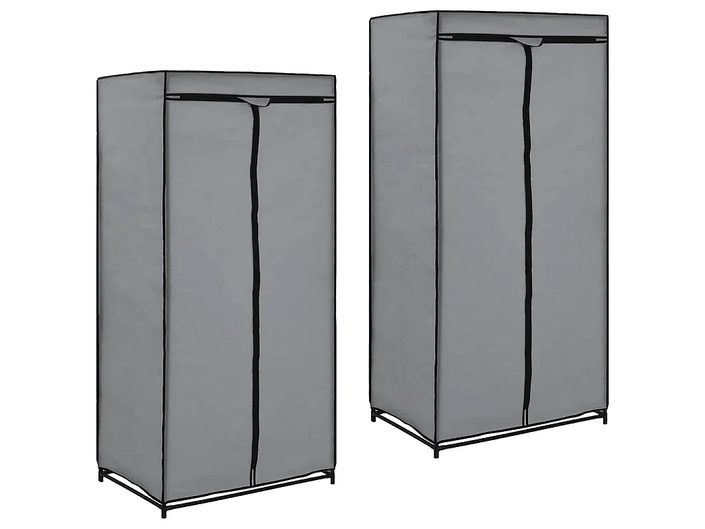 Armadio 2 pz Grigio 75x50x160 cm