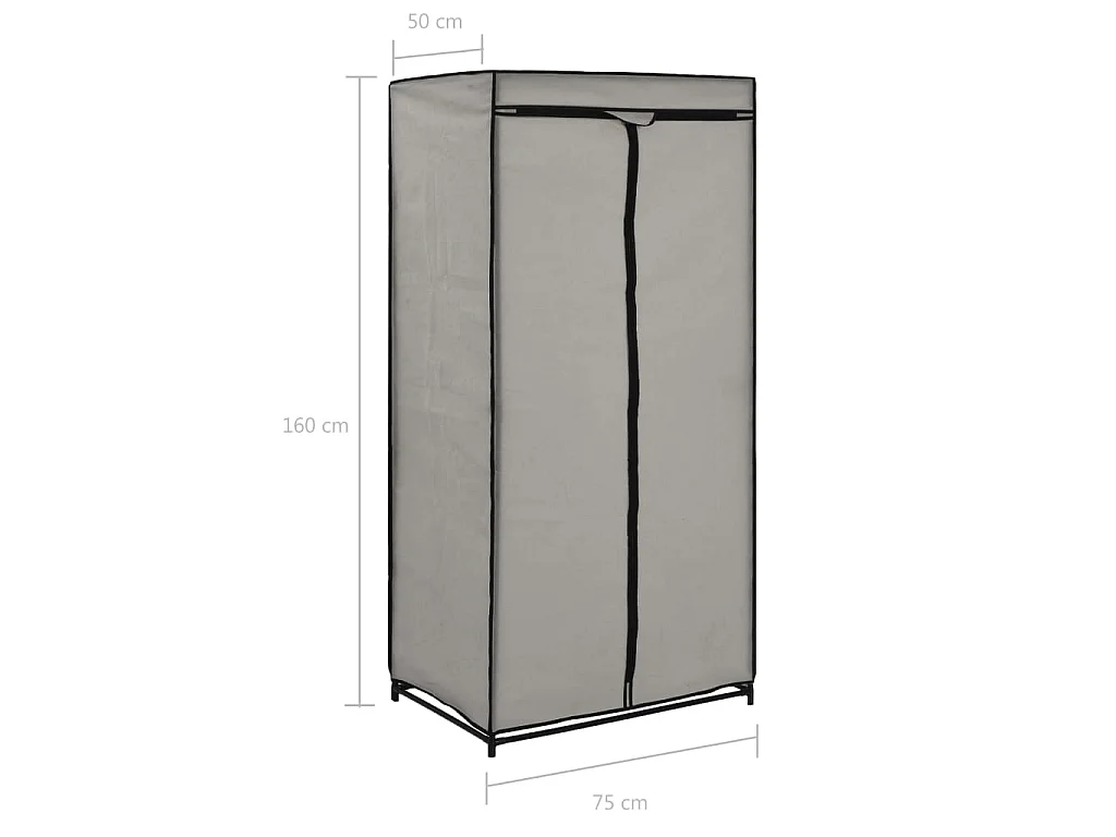 Armadio 2 pz Grigio 75x50x160 cm