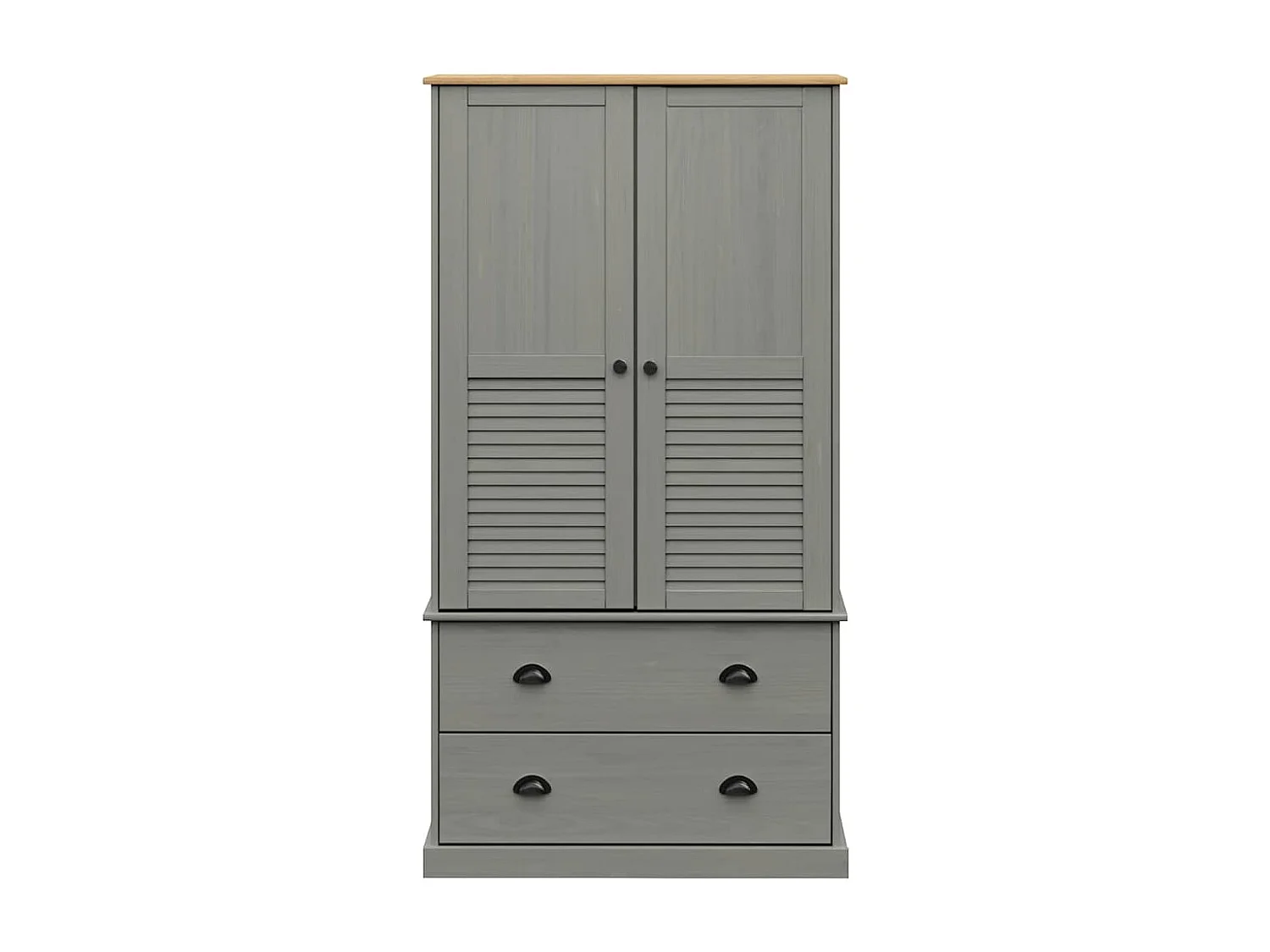 Kleiderschrank VIGO Grau 90x55x170 cm Massivholz Kiefer