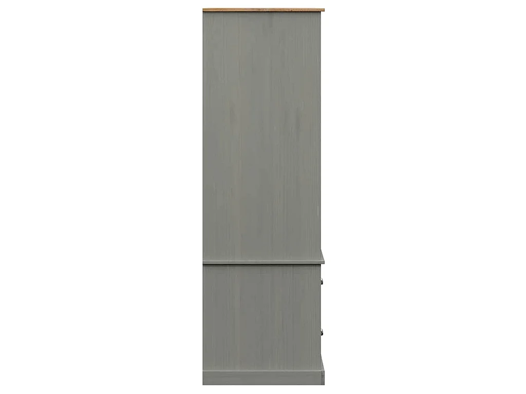 Garde-robe VIGO gris 90x55x170 cm bois massif de pin