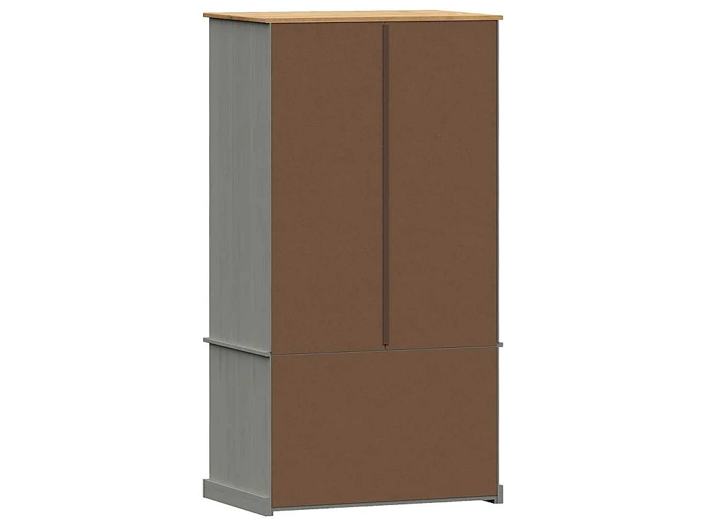 Garde-robe VIGO gris 90x55x170 cm bois massif de pin