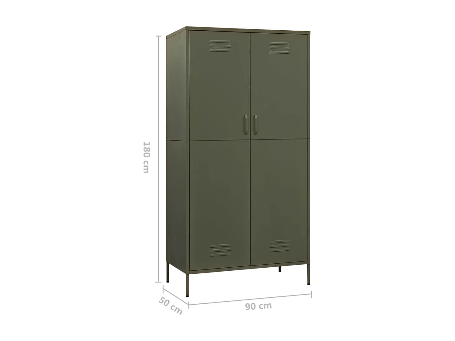 Garde-robe Vert olive 90x50x180 cm Acier