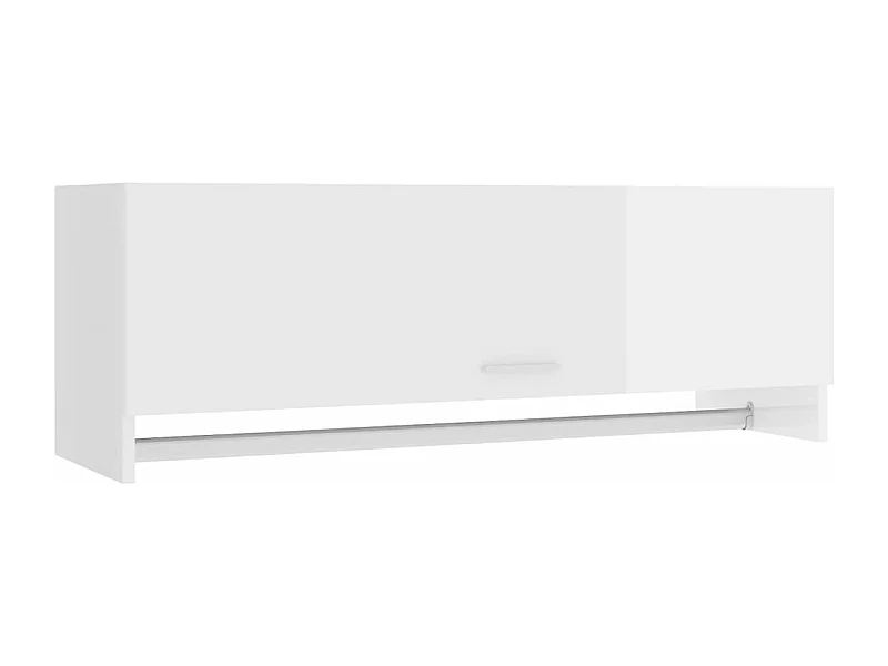 Kleiderschrank Hochglanz-Weiß 100x32,5x35 cm Holzwerkstoff
