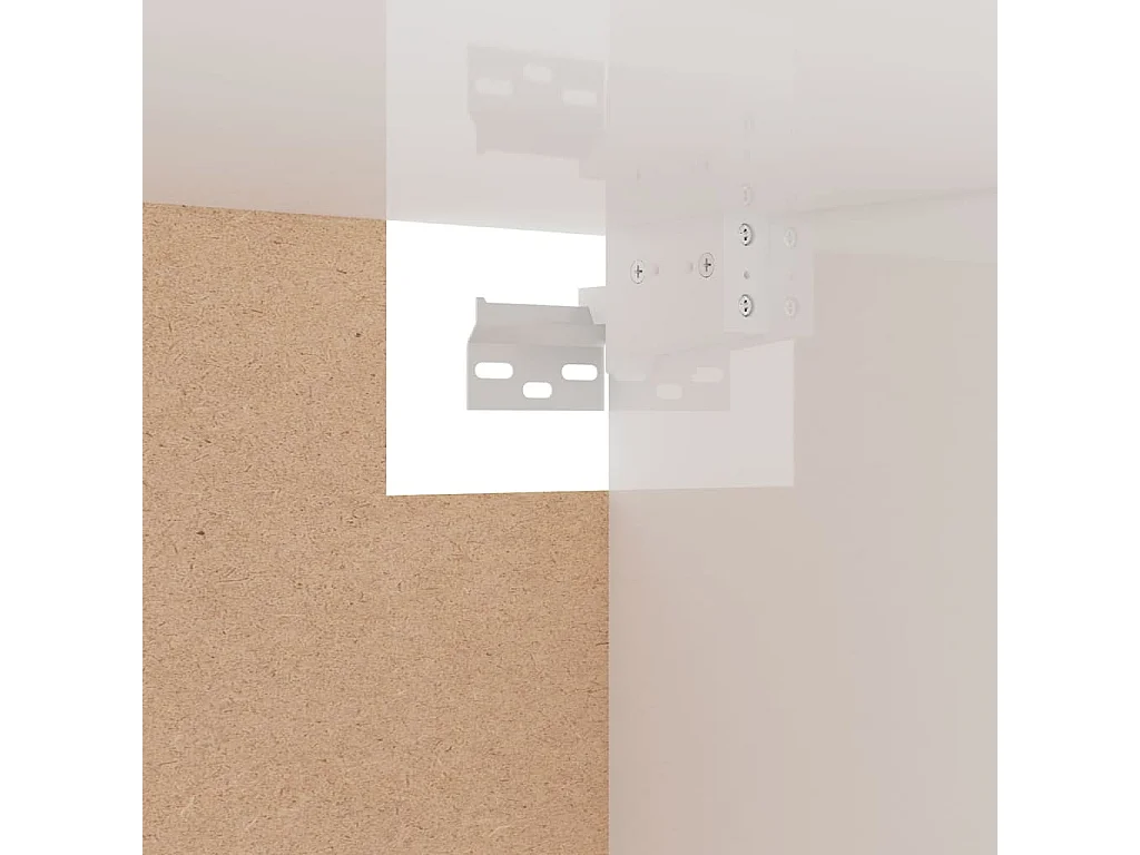 Garde-robe blanc brillant 100x32,5x35 cm bois d'ingénierie