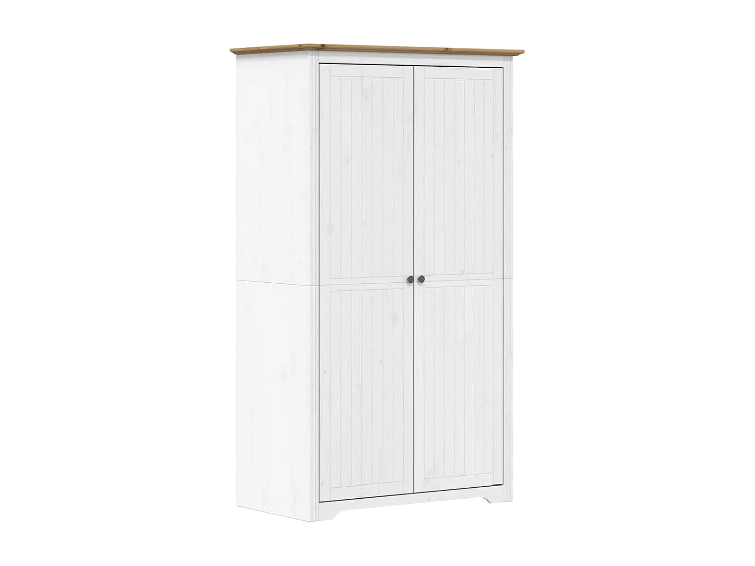 Garde-robe BODO blanc marron 99x53,5x173 cm bois massif de pin