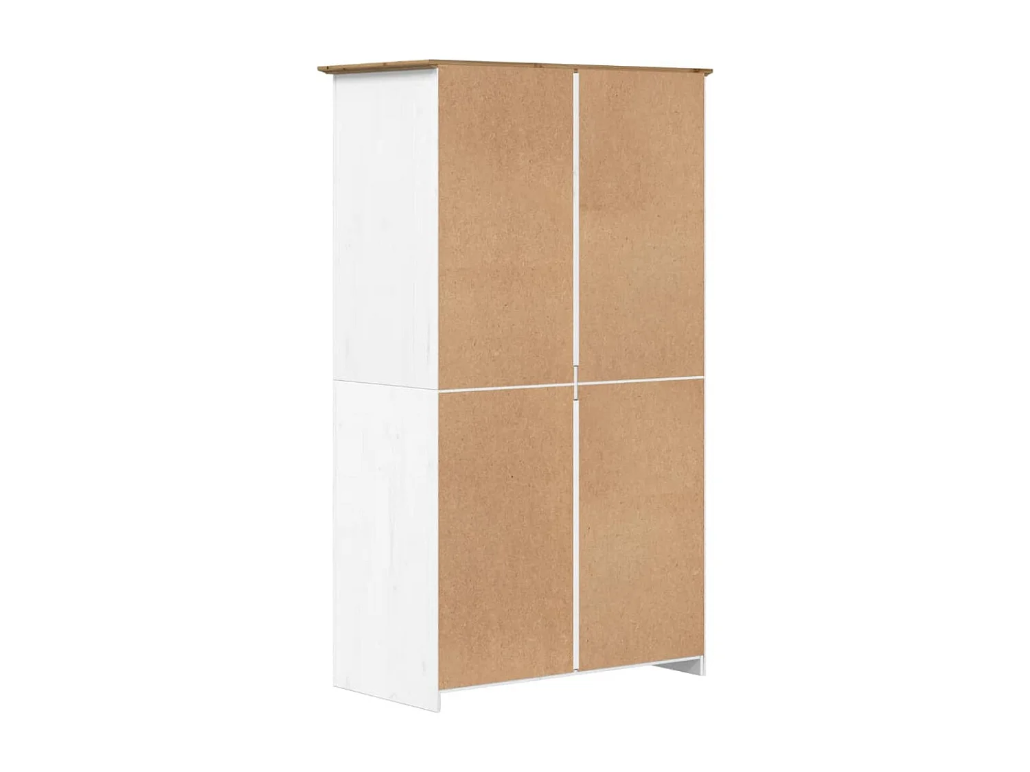Garde-robe BODO blanc marron 99x53,5x173 cm bois massif de pin