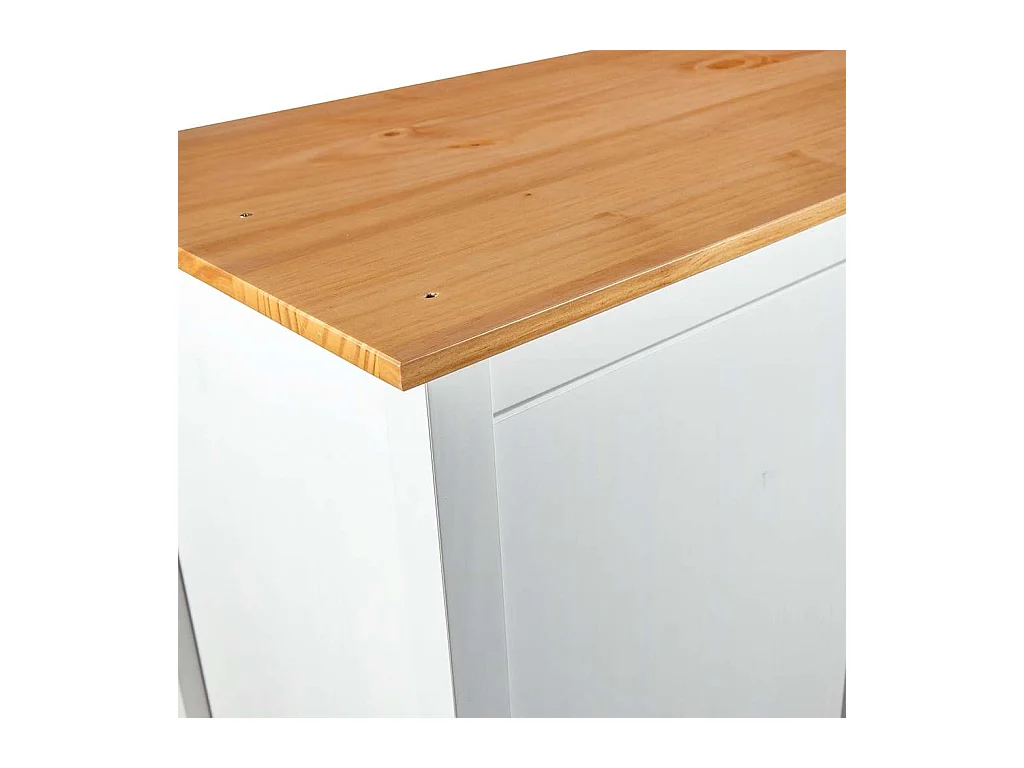 Garde-robe à 3 portes Hill Blanc 127x50x170 cm Bois pin solide