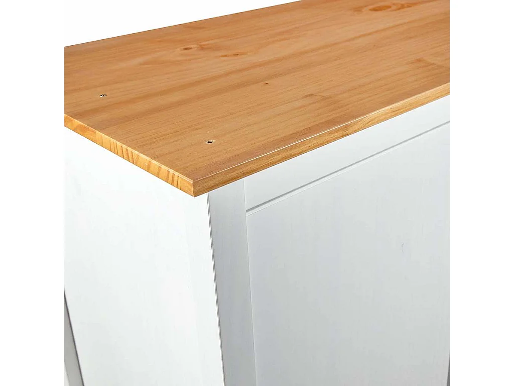 Armadio a 3 Ante Hill Bianco 127x50x170 cm in Legno di Pino