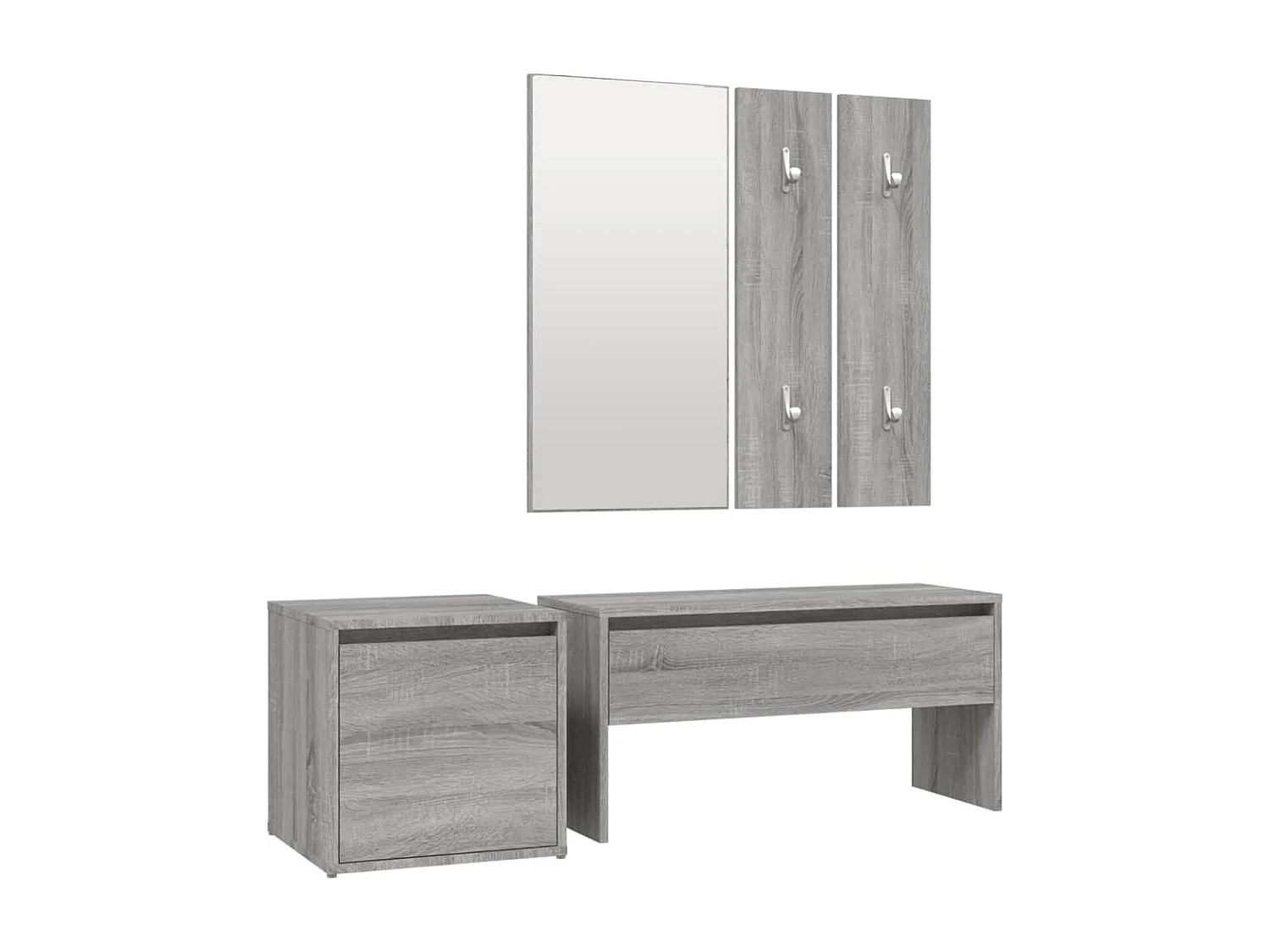 Set di Mobili da Corridoio Grigio Sonoma in Legno Multistrato