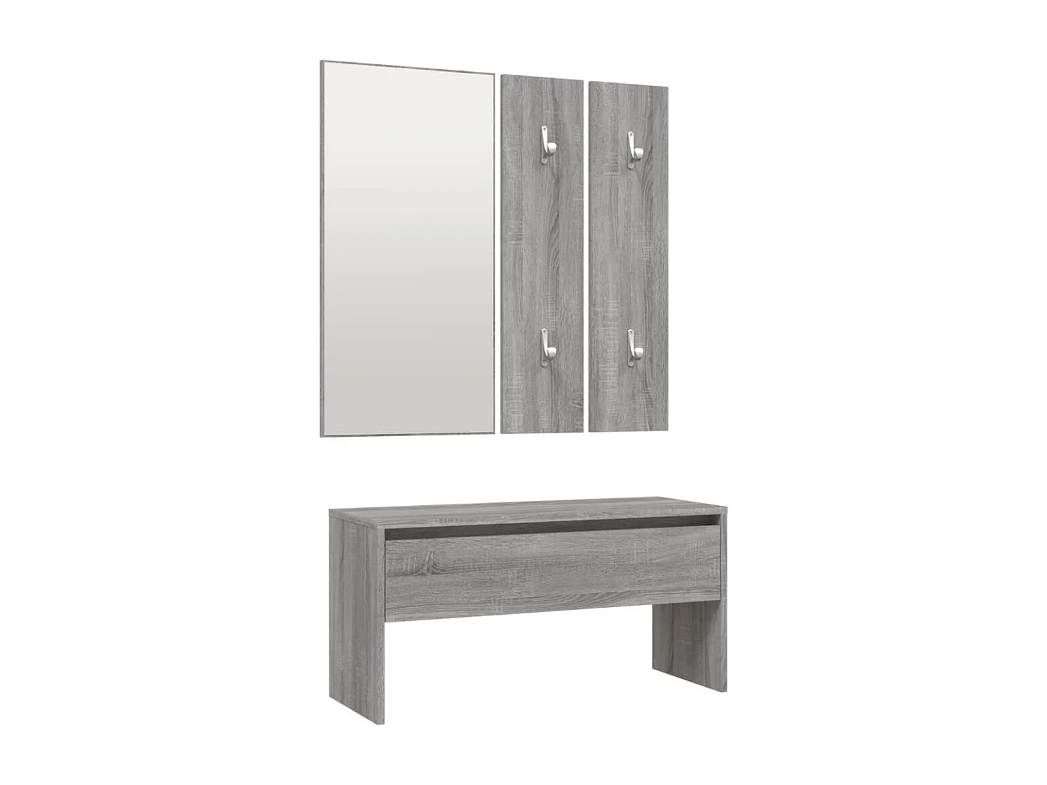 Set di Mobili da Corridoio Grigio Sonoma in Legno Multistrato