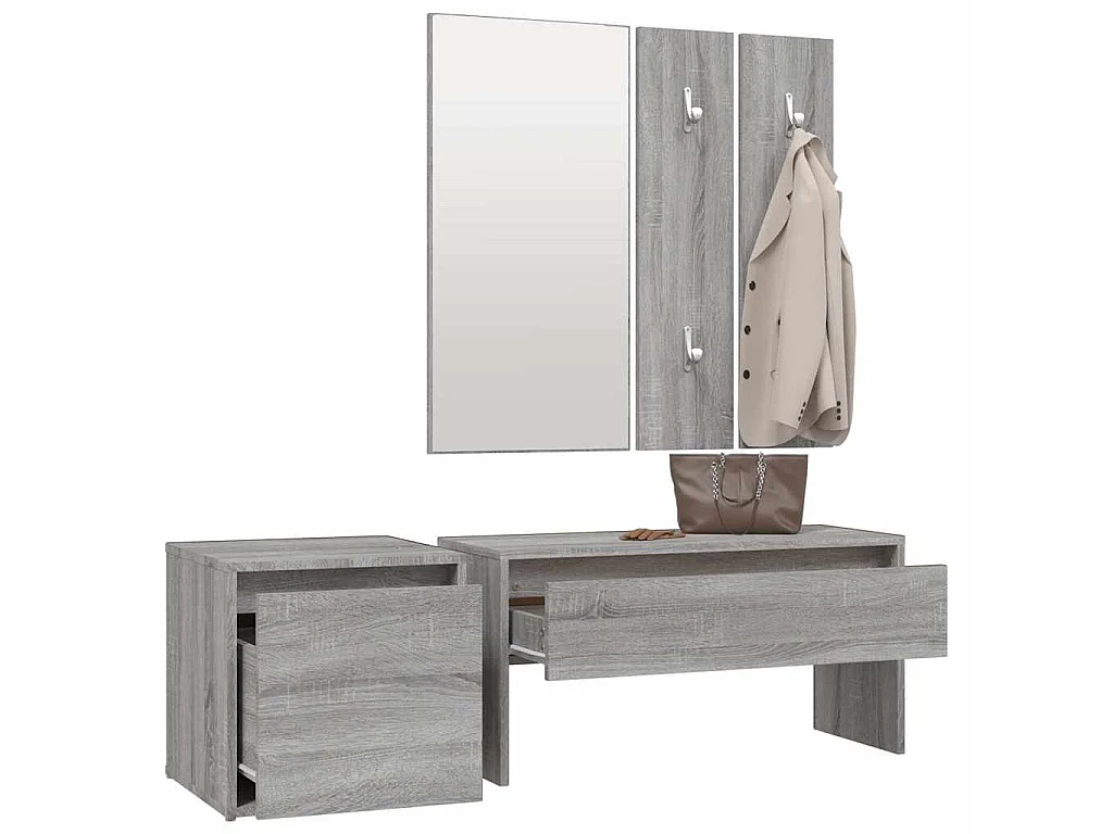 Ensemble de meubles de couloir Sonoma gris Bois d'ingénierie