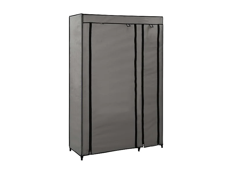 Kledingkasten opvouwbaar 2 st 110x45x175 cm stof grijs