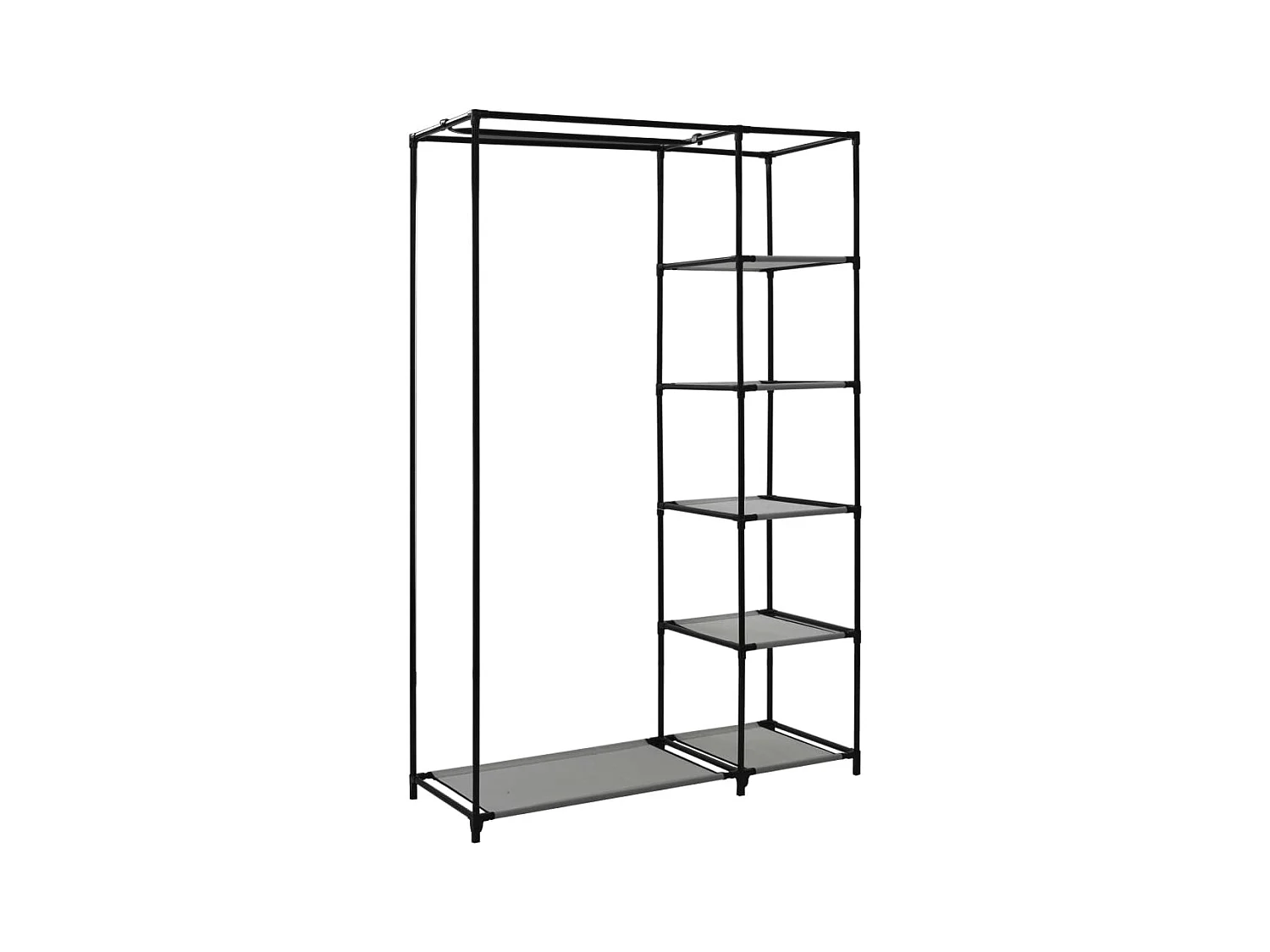 Kledingkasten opvouwbaar 2 st 110x45x175 cm stof grijs