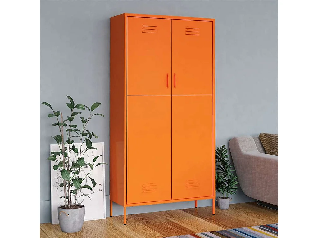 Roupeiro 90x50x180 cm aço laranja