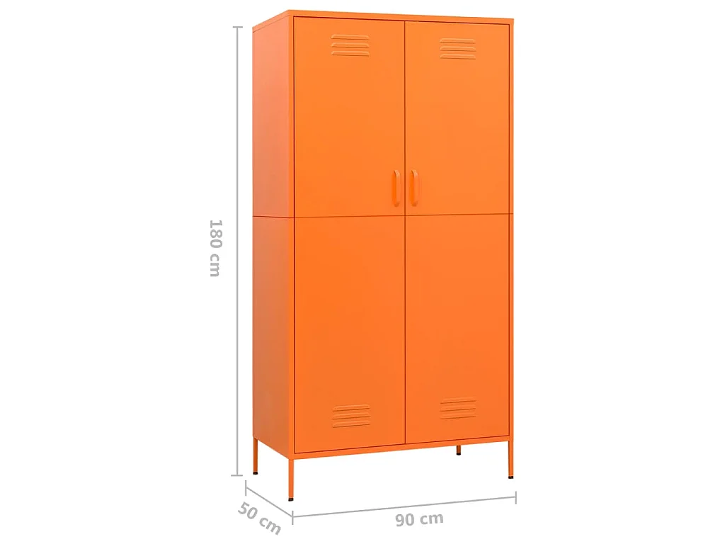 Roupeiro 90x50x180 cm aço laranja