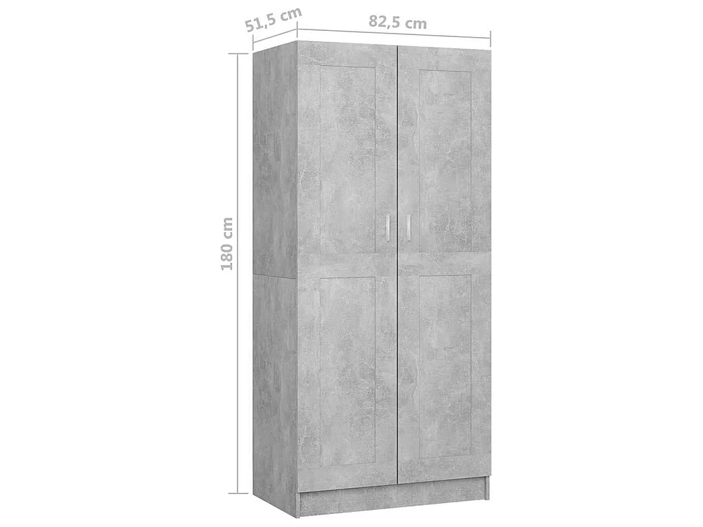 Garde-robe Gris béton 82,5x51,5x180 cm Bois d’ingénierie