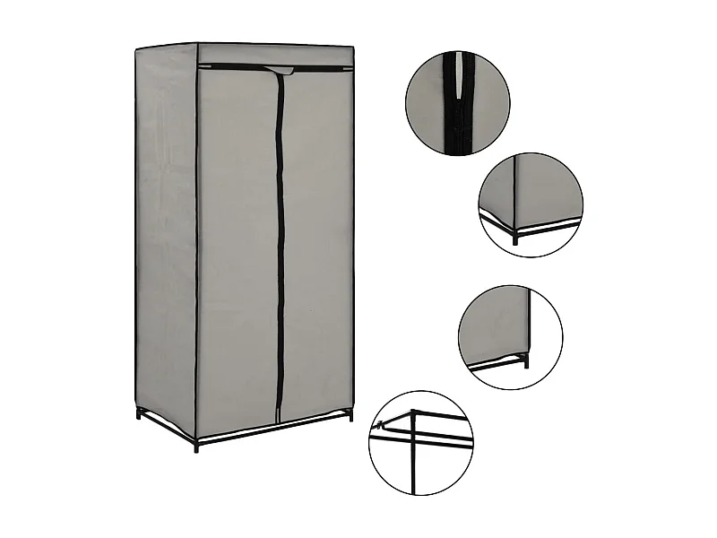 Garde-robe Gris 75x50x160 cm