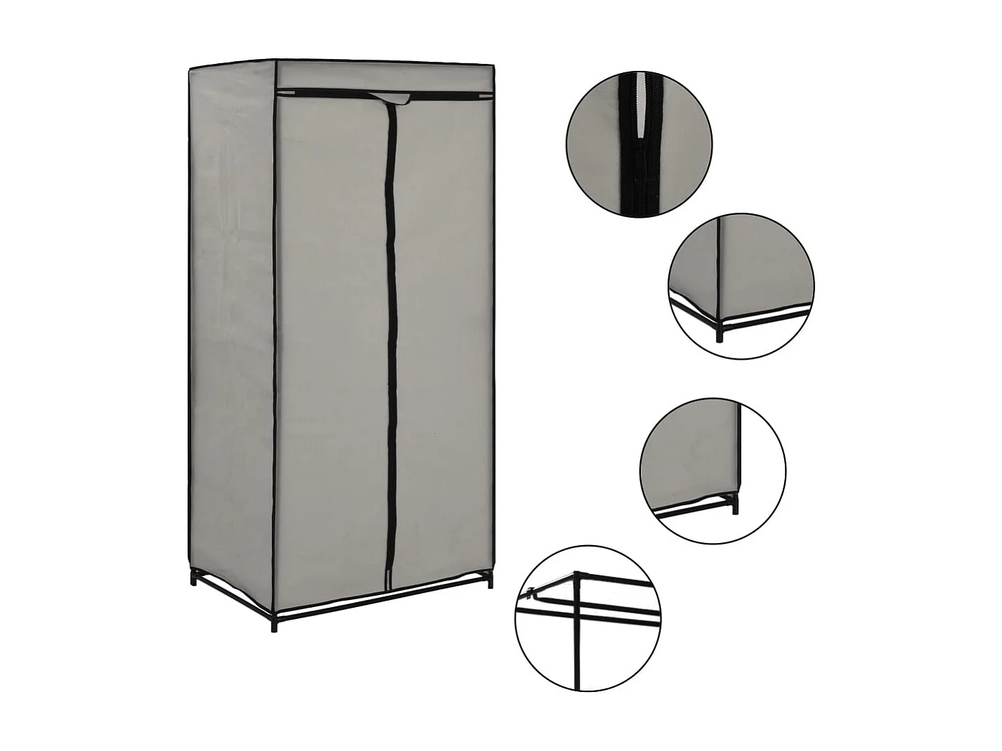 Garde-robe Gris 75x50x160 cm