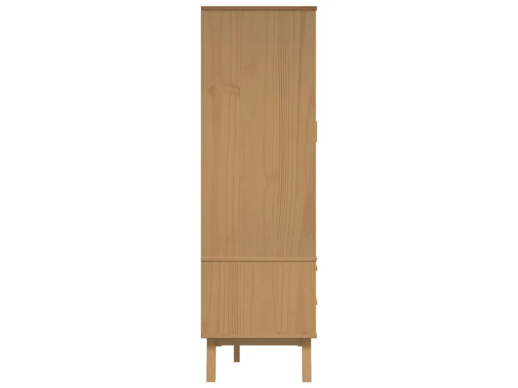 Roupeiro OLDEN 76,5x53x172 cm pinho maciço cinzento e castanho