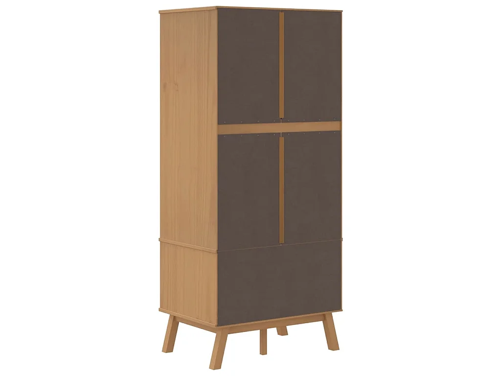 Roupeiro OLDEN 76,5x53x172 cm pinho maciço cinzento e castanho