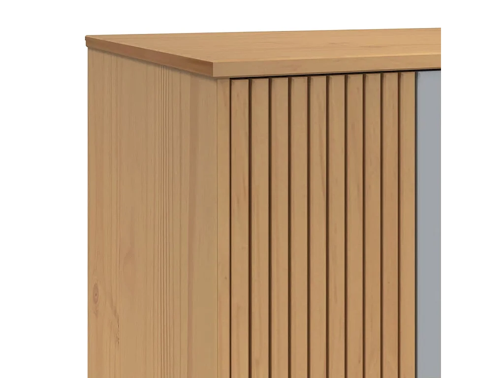 Roupeiro OLDEN 76,5x53x172 cm pinho maciço cinzento e castanho