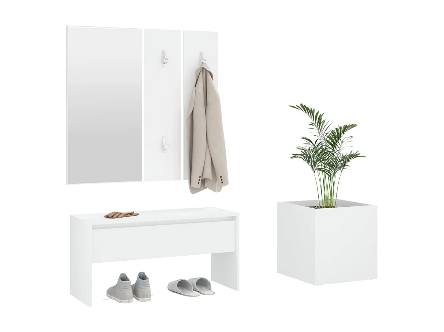 Ensemble de meubles de couloir Blanc Bois d'ingénierie