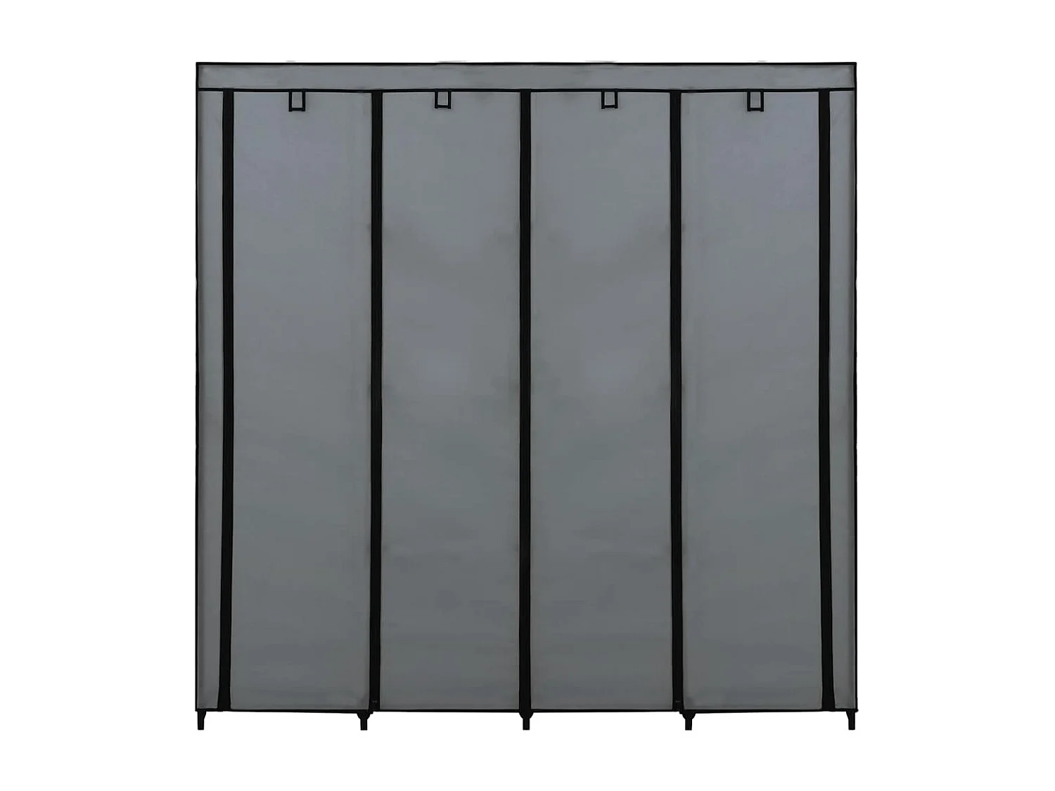 Garde-robe avec 4 compartiments Gris 175x45x170 cm