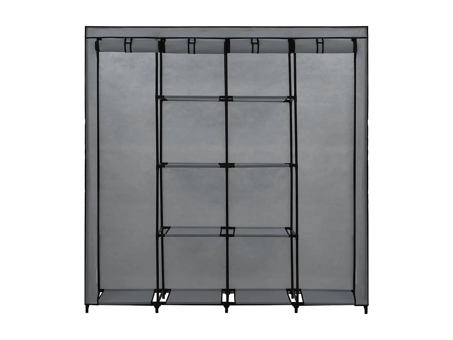 Garde-robe avec 4 compartiments Gris 175x45x170 cm