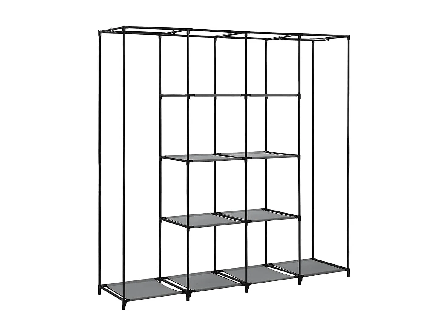 Garde-robe avec 4 compartiments Gris 175x45x170 cm