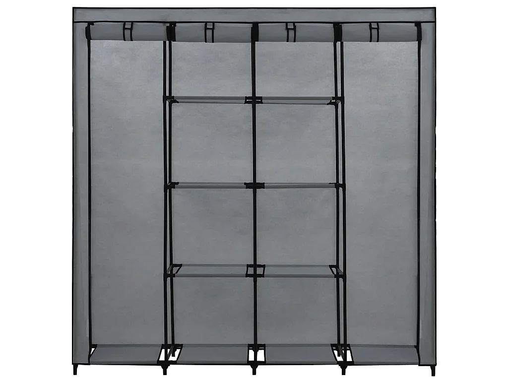 Guardaroba con 4 Scomparti Grigio 175x45x170 cm
