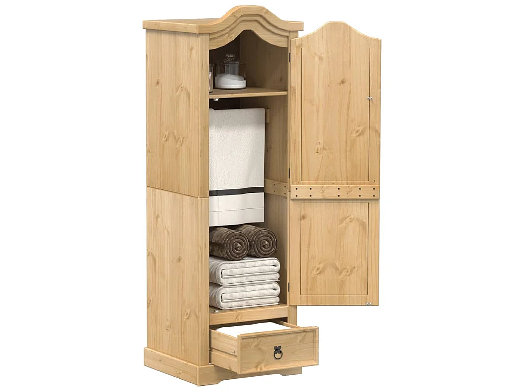 Armadio Corona 55x52x170 cm in Legno Massello di Pino