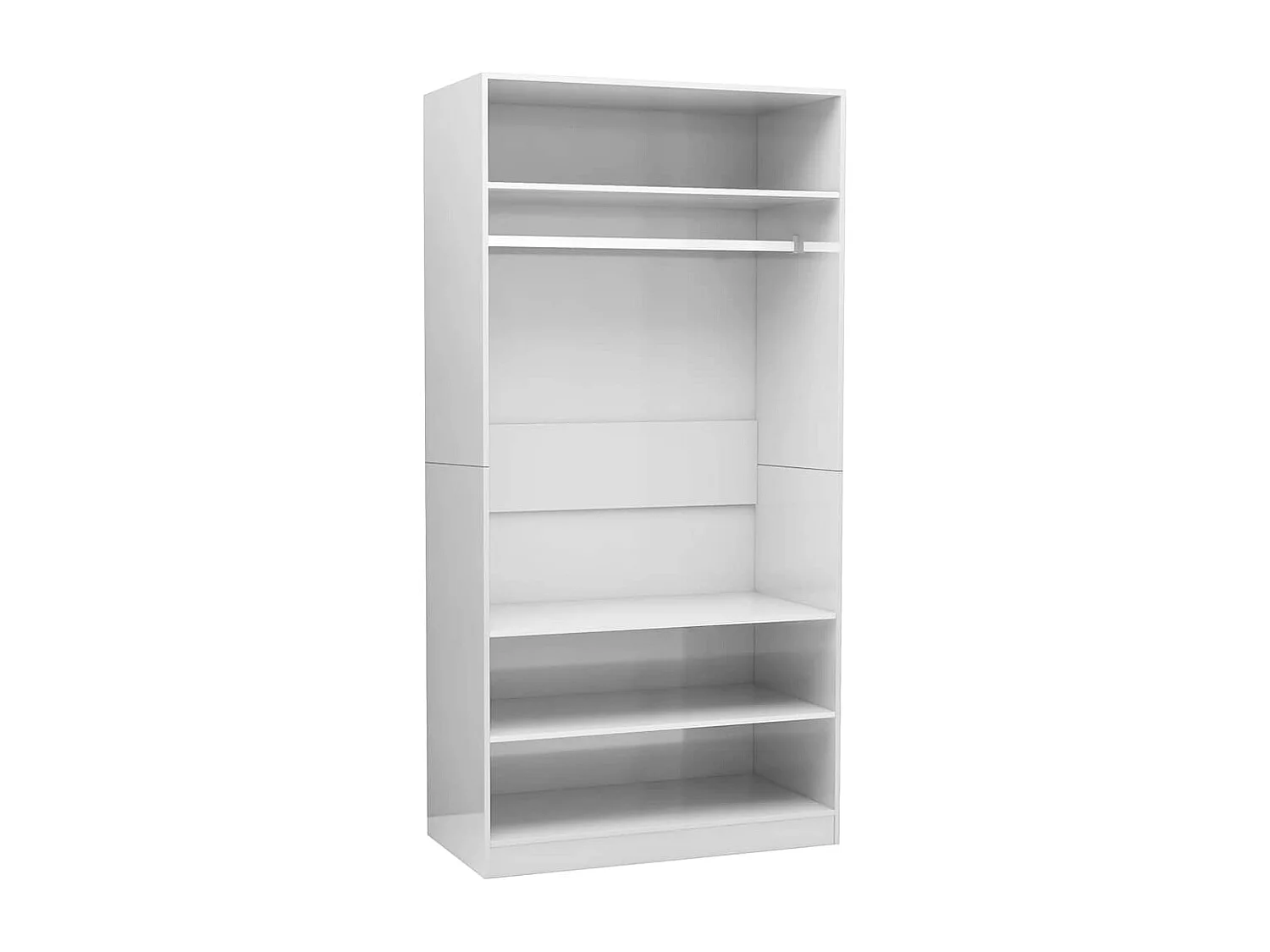 Garde-robe Blanc brillant 100x50x200 cm Bois d'ingénierie