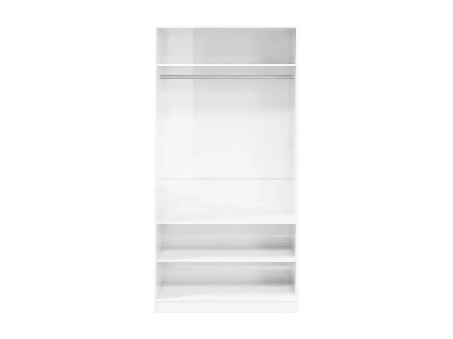 Kledingkast 100x50x200 cm bewerkt hout hoogglans wit
