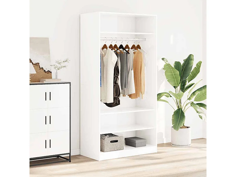 Garde-robe Blanc brillant 100x50x200 cm Bois d'ingénierie