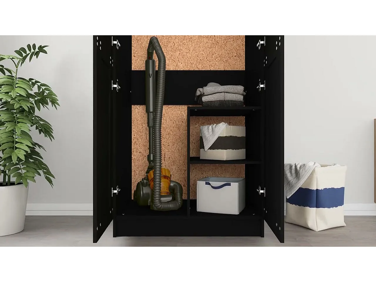 Garde-robe Noir 82,5x51,5x180 cm Aggloméré