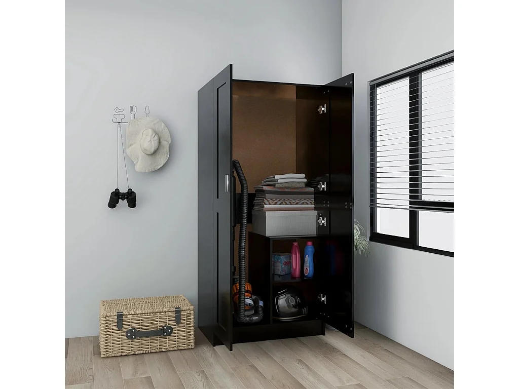 Garde-robe Noir 82,5x51,5x180 cm Aggloméré