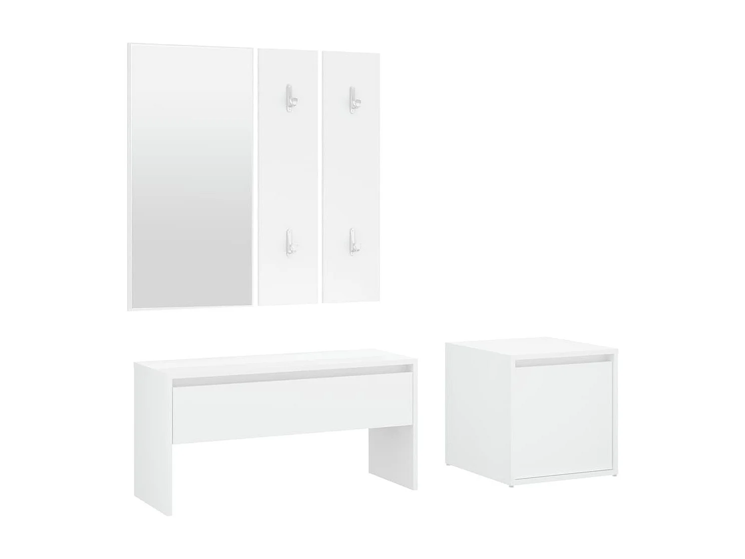 Conjunto de móveis de corredor derivados de madeira branco